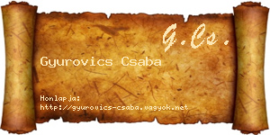 Gyurovics Csaba névjegykártya