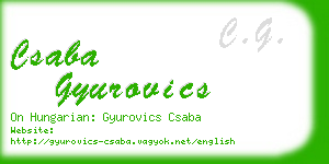 csaba gyurovics business card